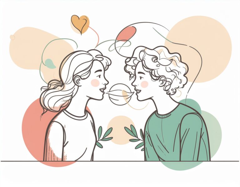 Person with ADHD dominating a conversation with overflowing speech bubbles while listener looks overwhelmed