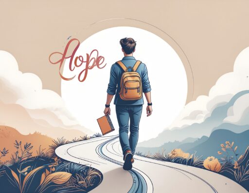 Person taking a small step forward on a recovery path, representing ADHD burnout recovery with the Dream SMART Framework