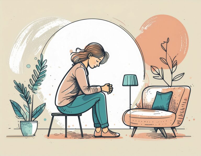 An adult with ADHD sitting alone, experiencing the emotional pain of rejection sensitive dysphoria