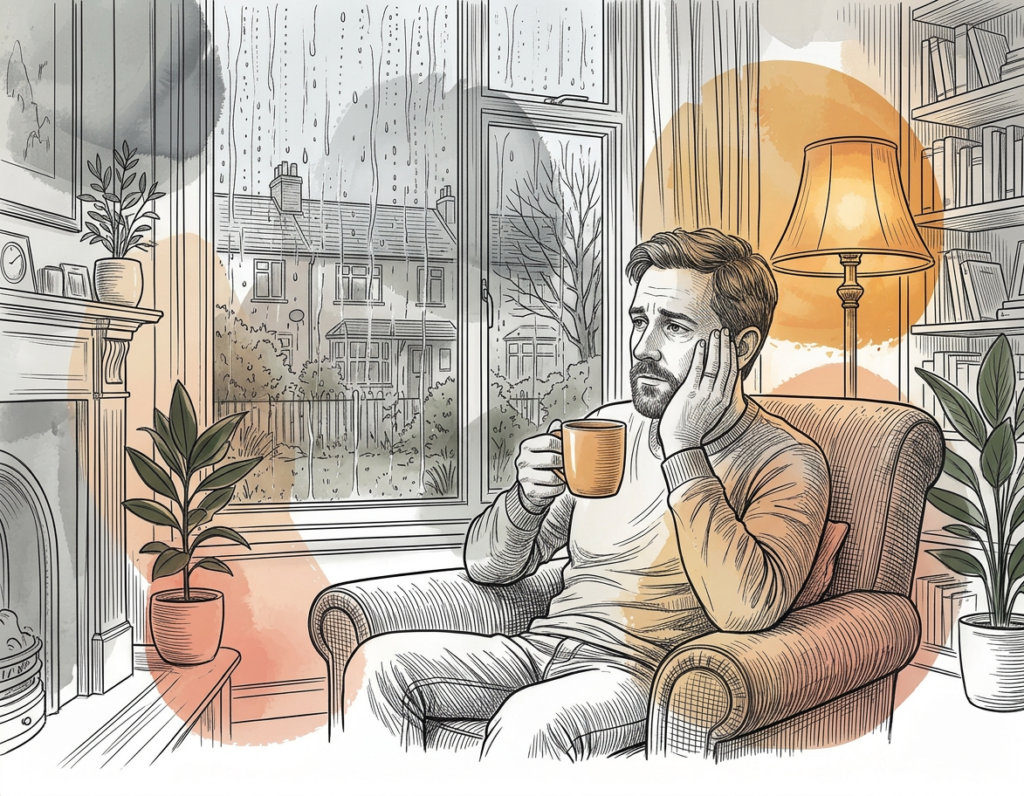 Adult with ADHD writing notes at a kitchen table &mdash; taking small steps to manage ADHD and depression