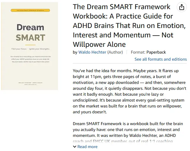 Amazon web page of the book listing