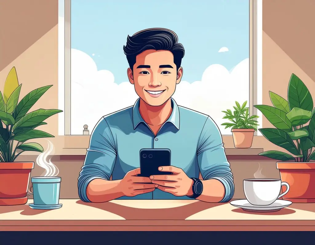 Adult with ADHD sending a short, pre-written message to reconnect with a friend