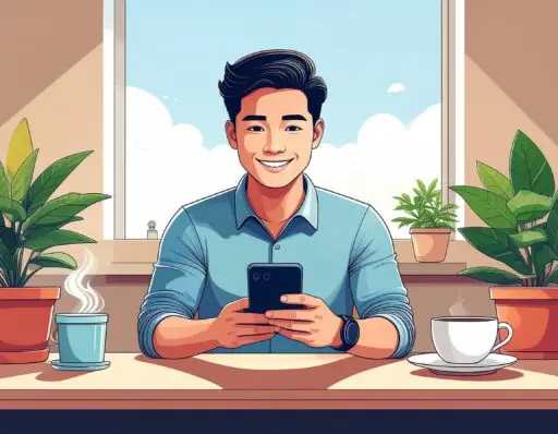 Adult with ADHD sending a short, pre-written message to reconnect with a friend